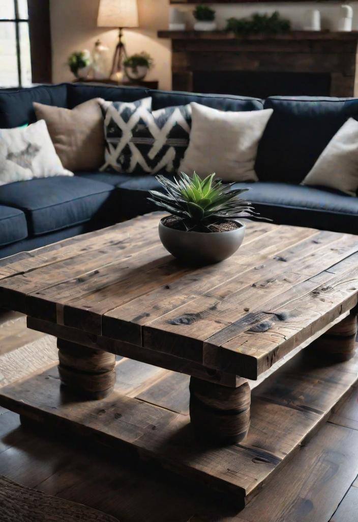 25 Charming Farmhouse Living Room Ideas For 2024 7 5. Farmhouse coffee table Raffin-0
