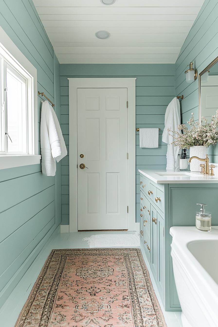 25 Genius tiny bathroom ideas for your makeover 35 12. Farmhouse Flair: Shiplap bathroom walls-1