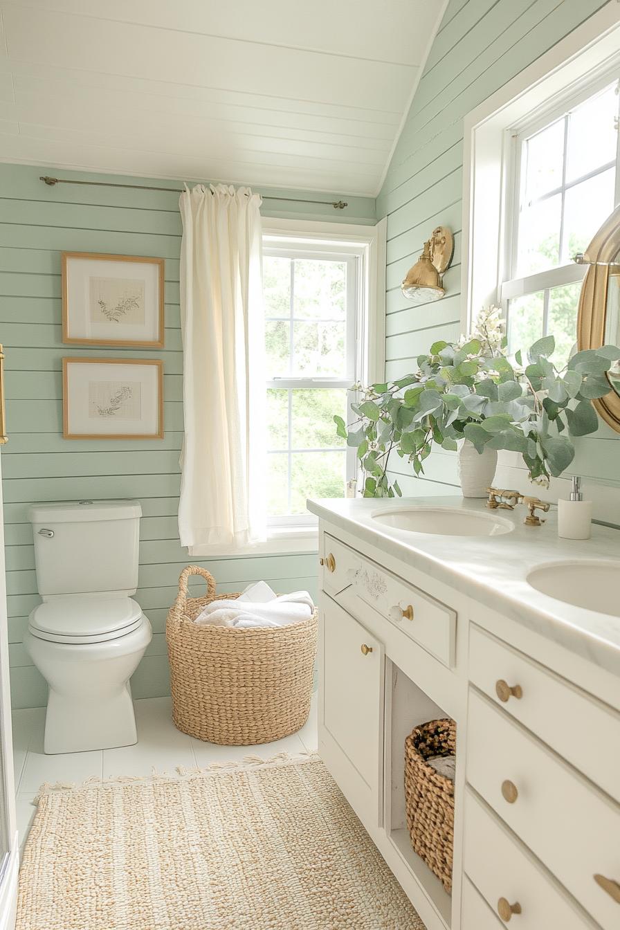 25 Genius tiny bathroom ideas for your makeover 36 12. Farmhouse Flair: Shiplap bathroom walls-2