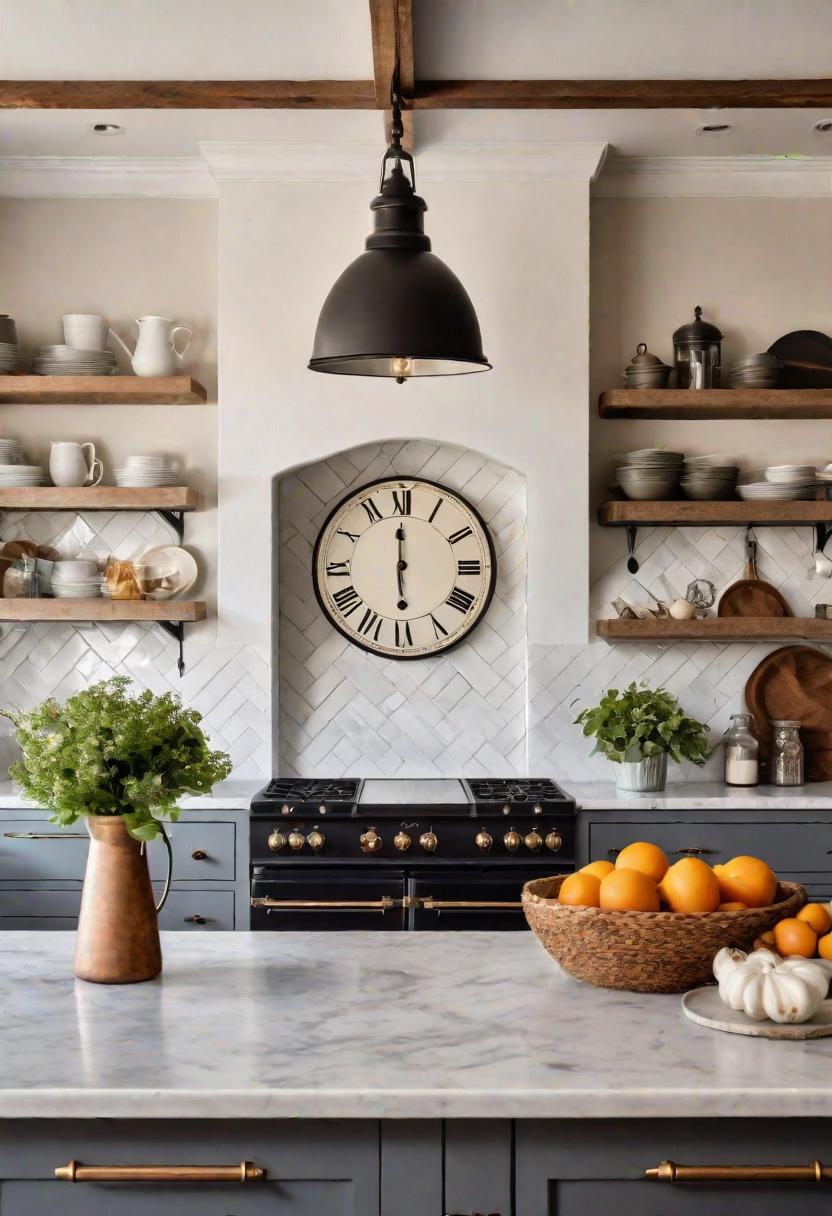 33 Modern Farmhouse Kitchen Ideas: Blending Rustic Charm with Contemporary Design 26 21. Farmhouse Kitchen Clock Spotlight-1