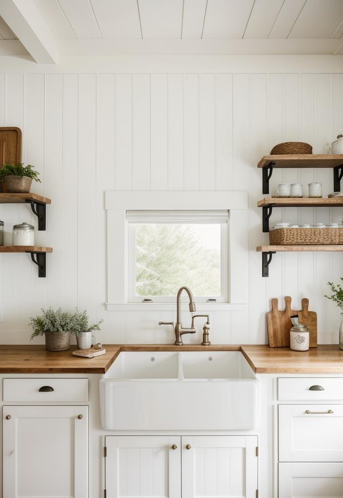 33 Modern Farmhouse Kitchen Ideas: Blending Rustic Charm with Contemporary Design 4 2. Farmhouse Sink with Modern Faucet-0