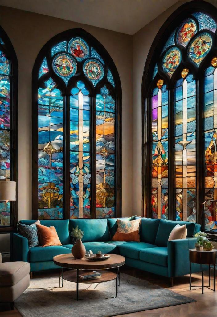 40 Breathtaking accent walls in living room Ideas 34 31. Faux Accent Wall with Stained Glass-0