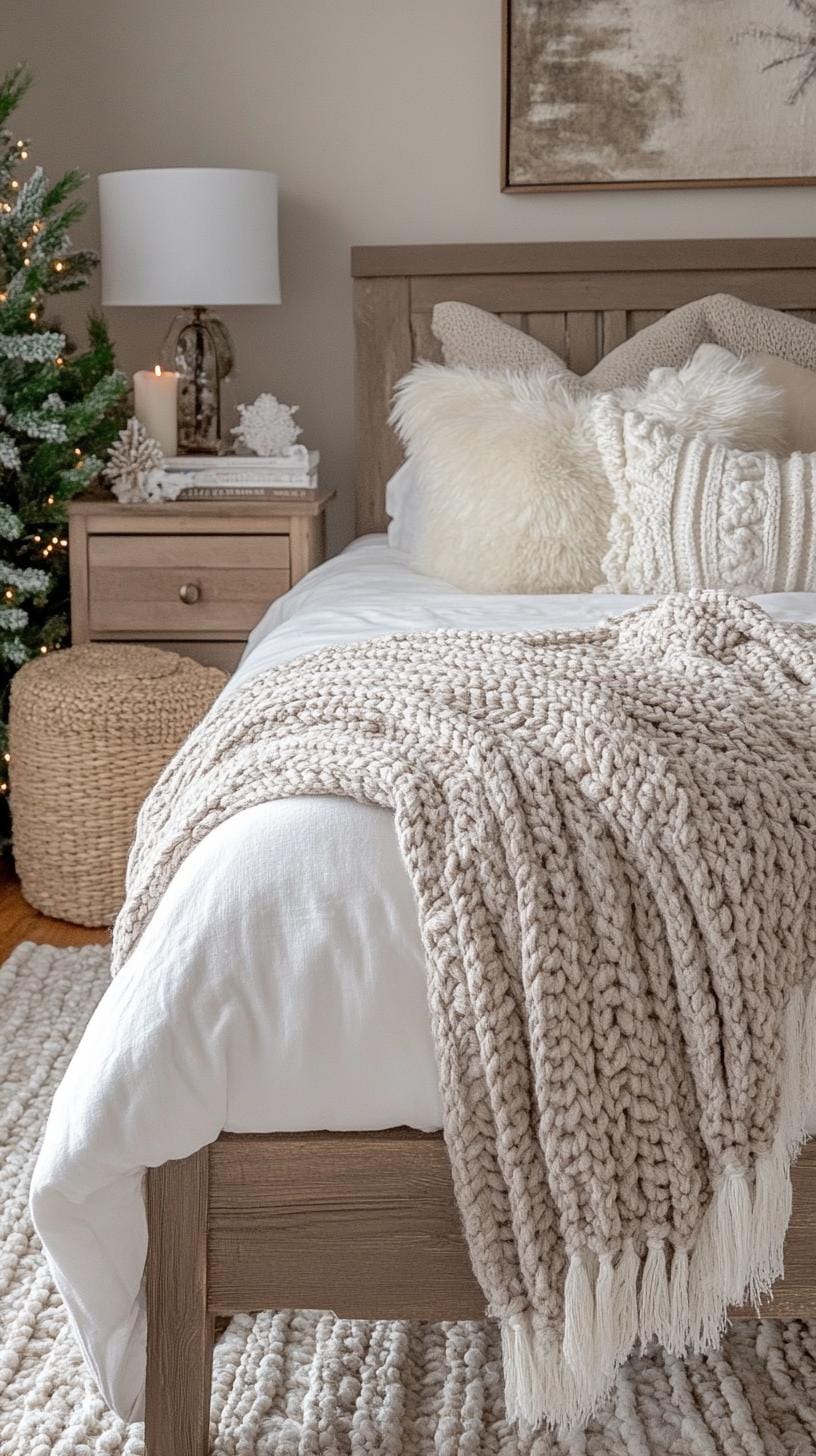 23 Modern Boho bedroom ideas that you will love immediately 61 20. Faux Snow Decor for a cozy boho winter look 3