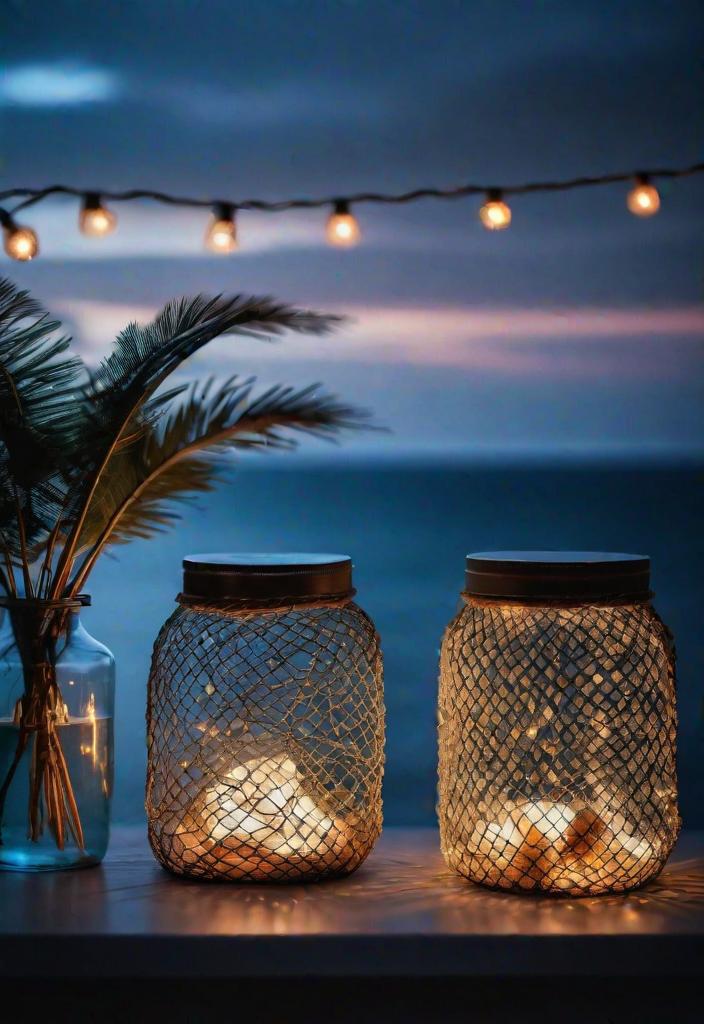 43 Inspiring Coastal Living Room Ideas 41 39. Fishnet Fairy Light Decor-0