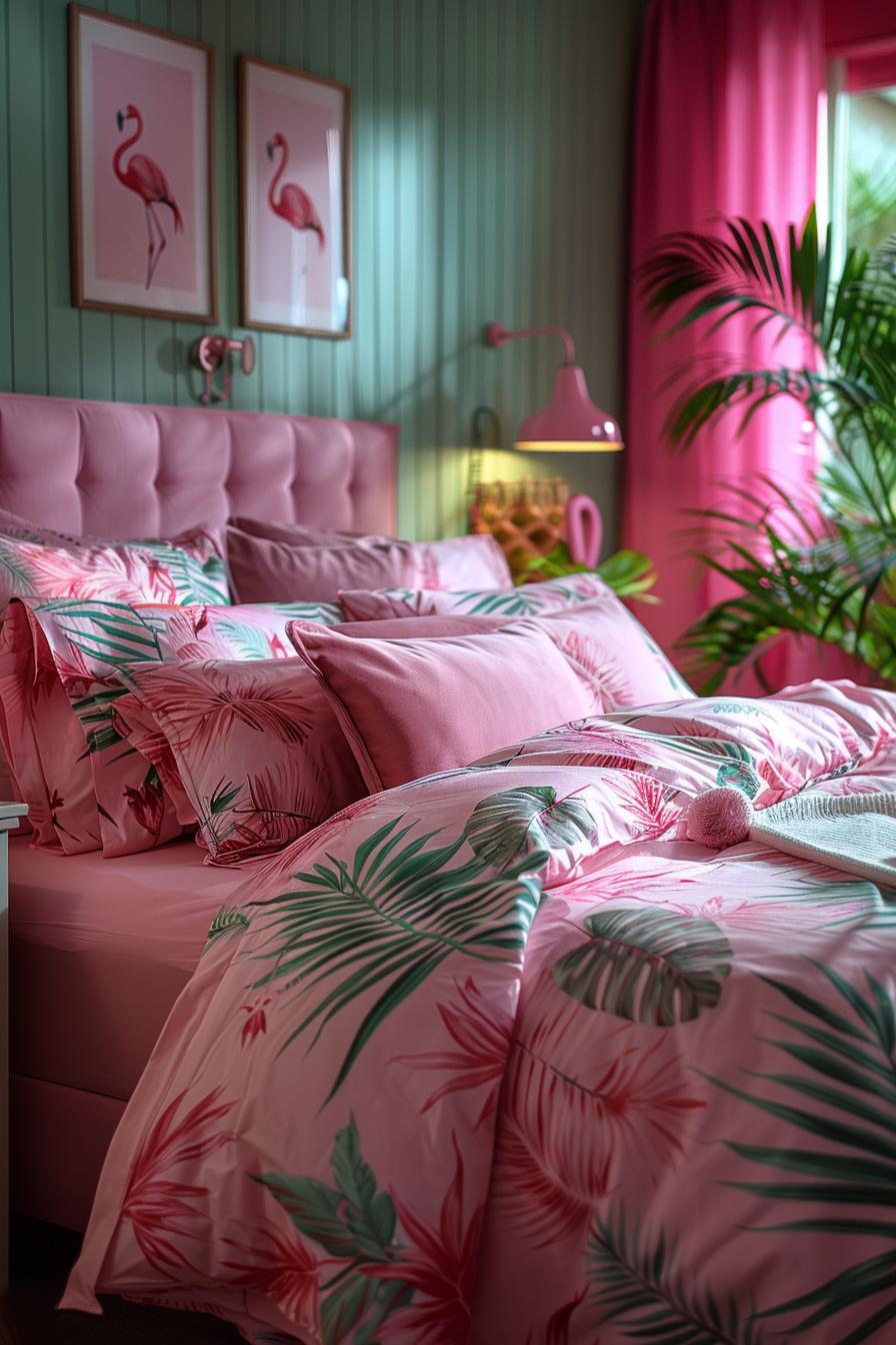 15 dreamy pink coastal bedroom ideas: beach & aesthetics 14 5. Flamingo Coastal Bedroom Decor-0