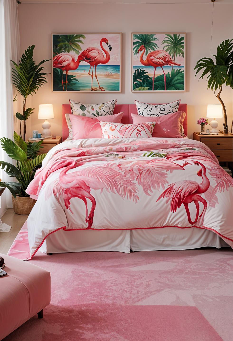 15 dreamy pink coastal bedroom ideas: beach & aesthetics 15 5. Flamingo Coastal Bedroom Decor-1