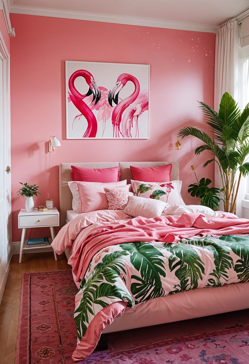 15 dreamy pink coastal bedroom ideas: beach & aesthetics 16 5. Flamingo Coastal Bedroom Decor-2