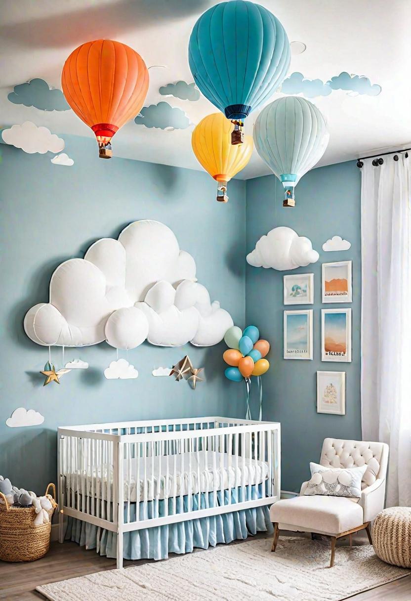 28 Charming Baby Boy Nursery Ideas: Creative Themes and Decor for Your Little Man 31 28. Floating Balloon Festival Nursery Decor-0