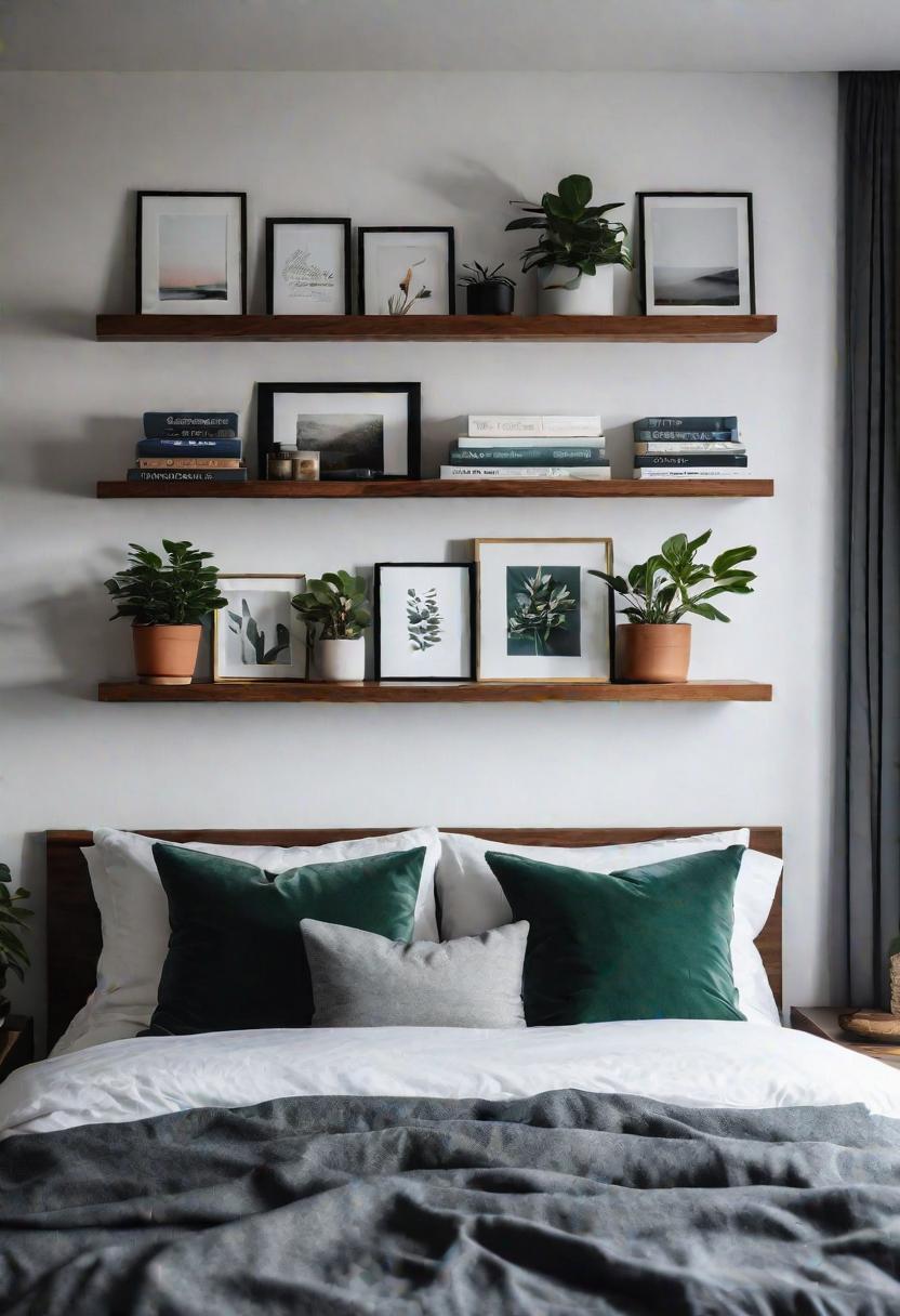 61 Inspiring Bedroom Wall Decor Ideas: Transform Your Space into a Dreamy Retreat 5 3. Floating Bookshelf Display-0