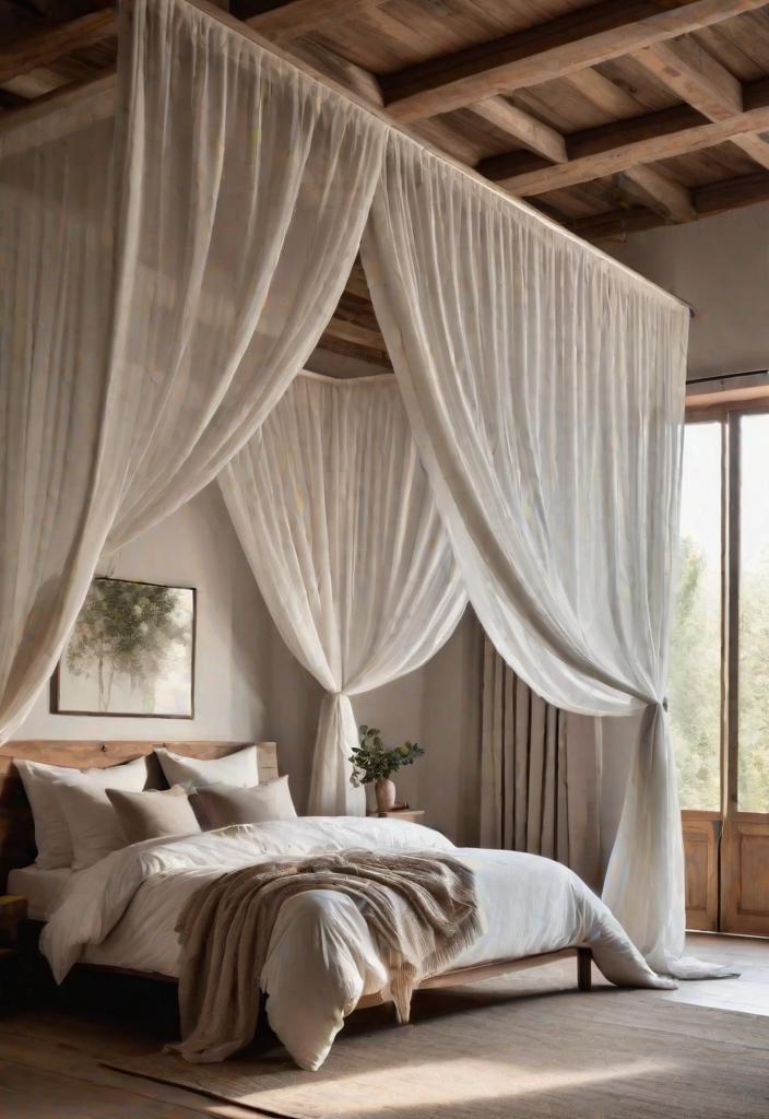 38 Genius Farmhouse Bedroom Ideas 18 16. Floating Canopy for Farmhouse Bedroom-0
