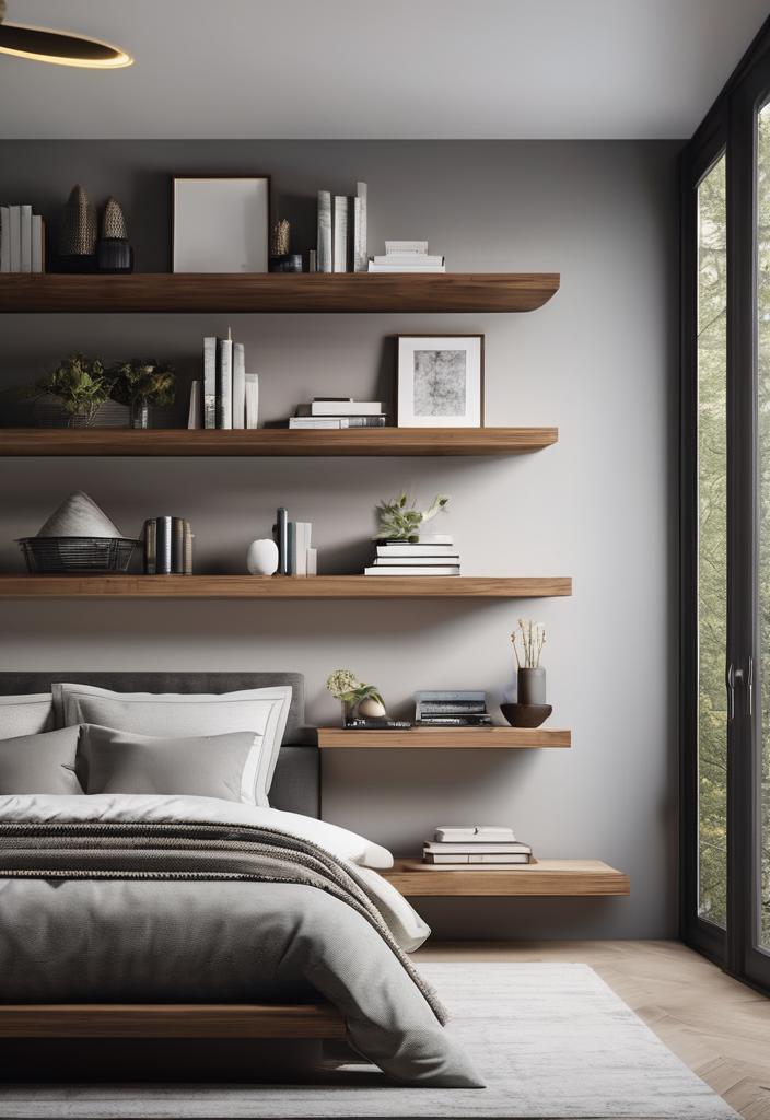 25 enchanting main bedroom decoration ideas for 2024 21 16. Floating Shelf Decor Ideas-0