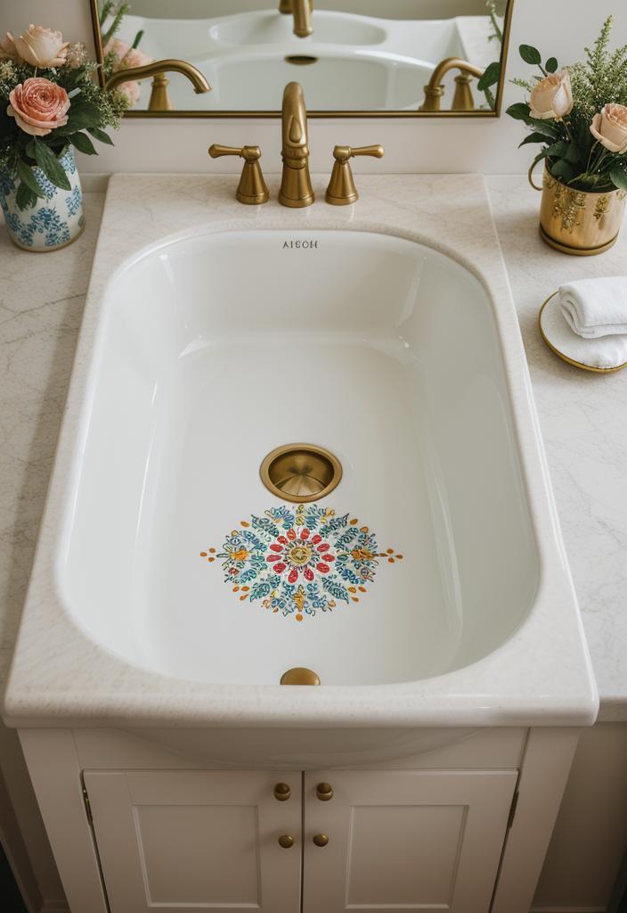 43 Inspiring Kitchen Decor Ideas: Stylish and Functional Accents 22 15. Floral Ceramic Sink Inspiration-0
