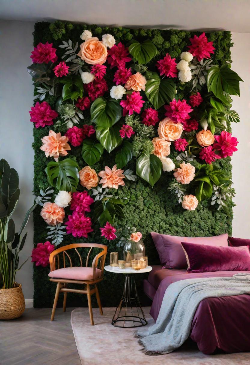 61 Inspiring Bedroom Wall Decor Ideas: Transform Your Space into a Dreamy Retreat 62 60. Floral Wall Decor Ideas-0