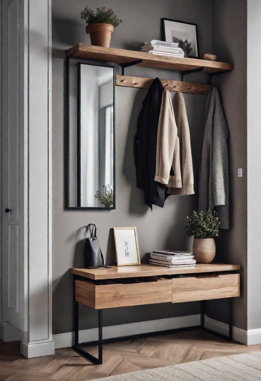 39 Chic Small Entrance Hall Ideas: Creative Solutions for Welcoming Spaces 19 16. Fold-Out Entry Table Ideas-0
