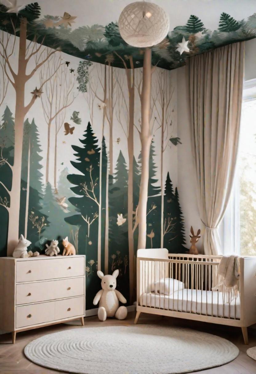 29 Serene Gender-Neutral Nursery Designs: Stylish & Inclusive Spaces for Every Baby 3 1. Forest Friends Nursery Decor-0