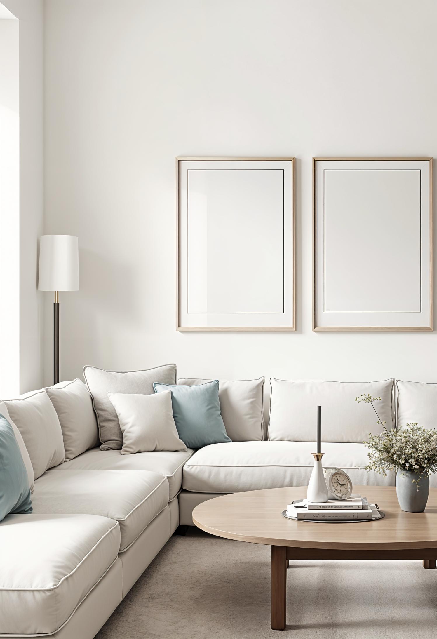 20 breathtaking living room wall decoration ideas 38 10. Framed symmetry in white walls-2
