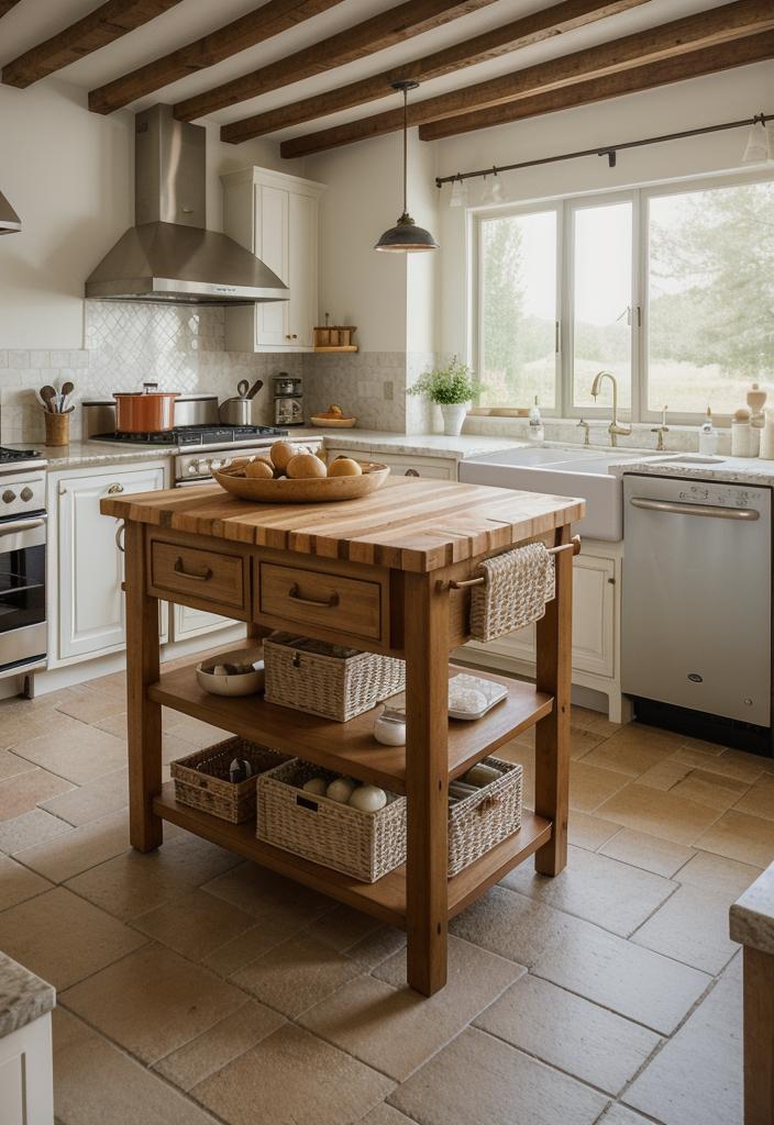 26 Genius Kitchen Island Ideen: Stil und Funktionalität 23 11. Französische Landinselinspiration-0