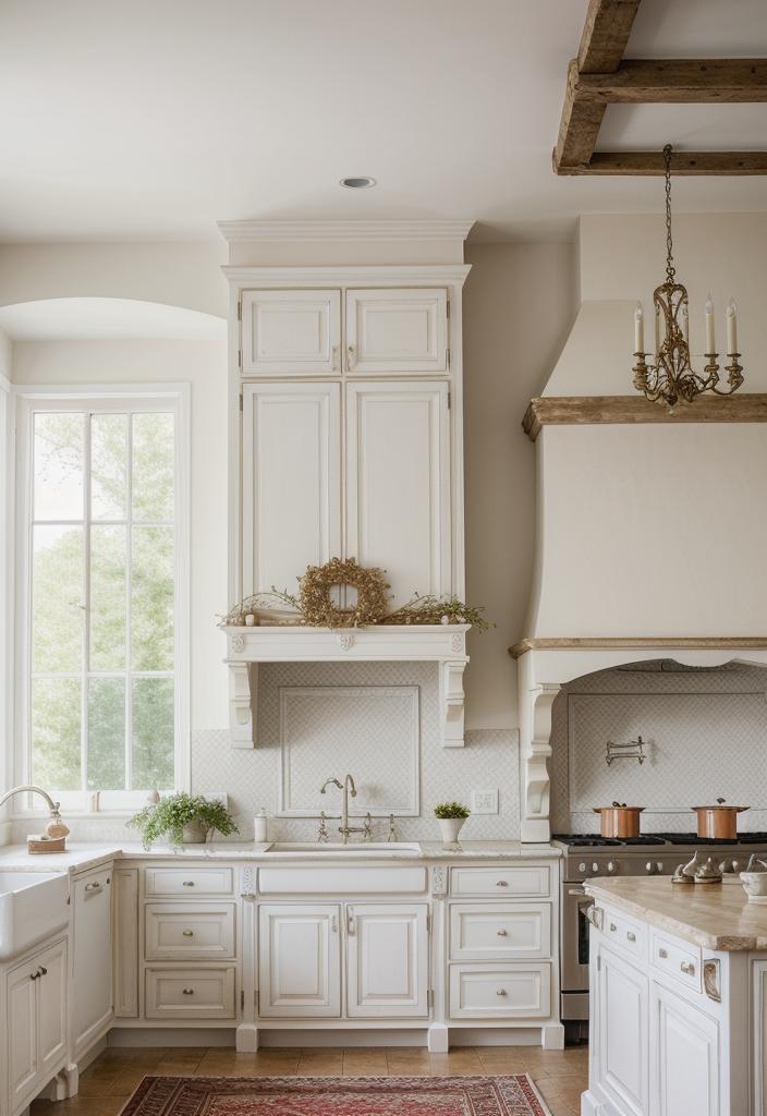 27 atemberaubende weiße Küchenschränke: Ideen, um Ihren Raum mit zeitloser Eleganz aufzuhellen 12 8. Französisch Country Kitchen Design-1