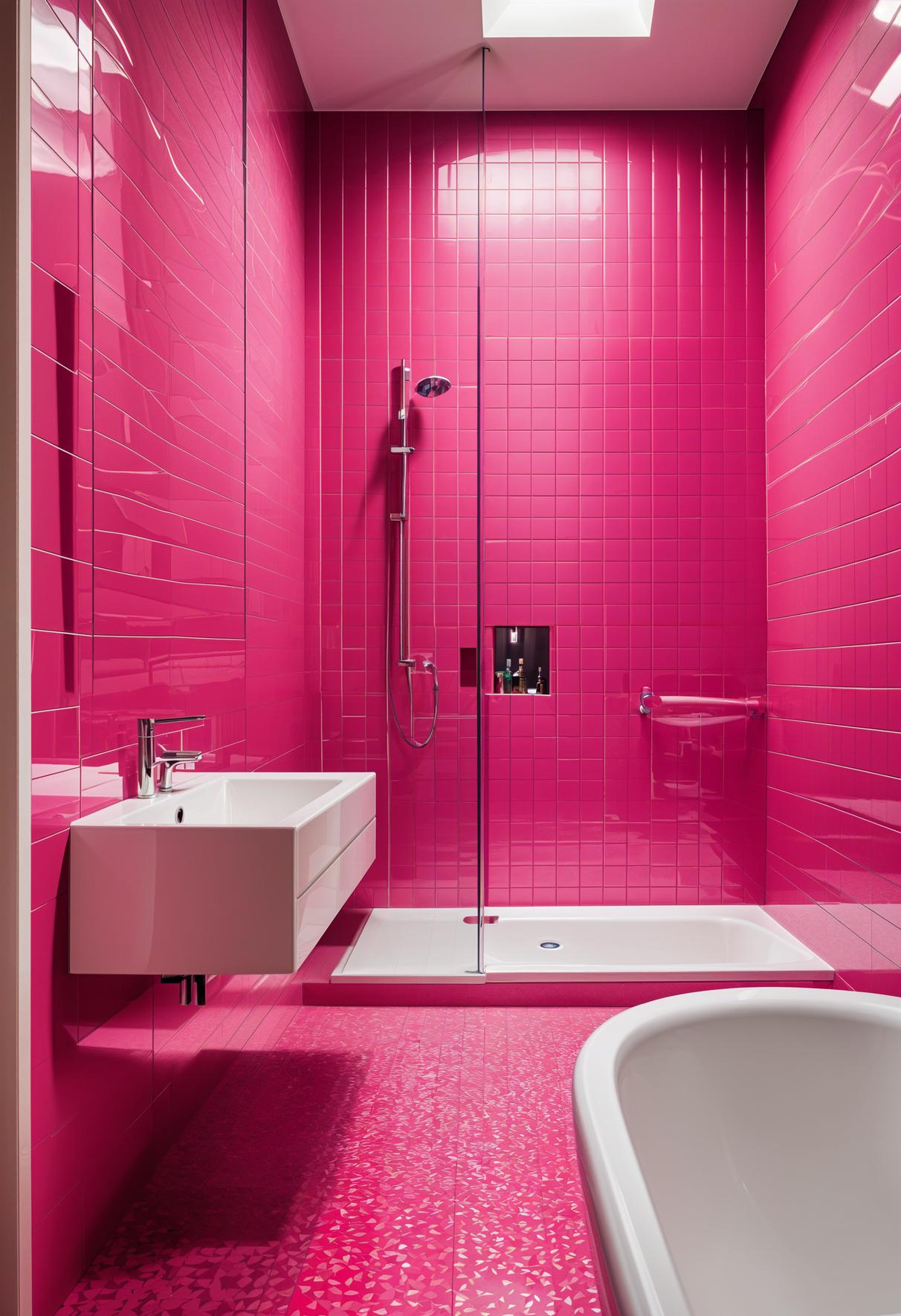 22 trendy pink bathroom designs to copy 18 11. Fuchsia Spritz in the bathroom-0