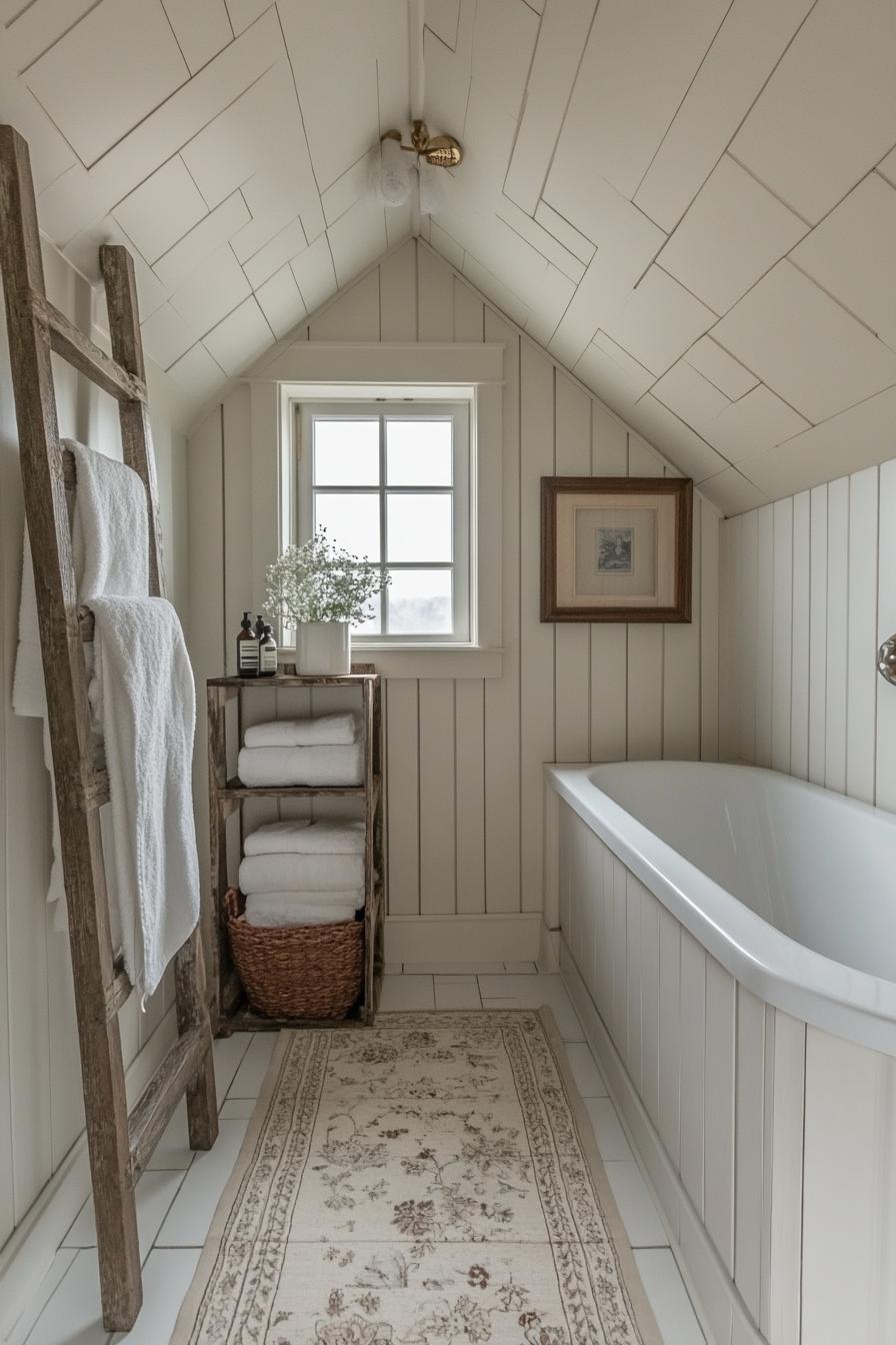 25 Genius tiny bathroom ideas for your makeover 19 6. Functional towel memory: Ladder Rail-0