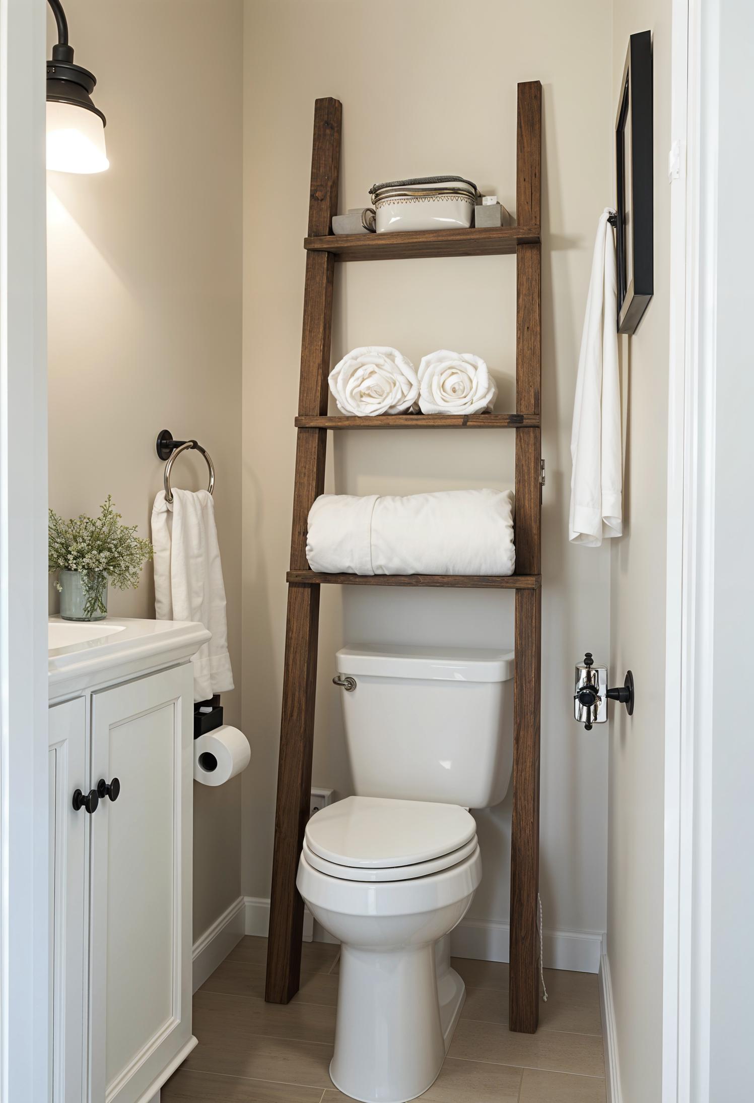 25 Genius tiny bathroom ideas for your makeover 21 6. Functional towel memory: conductor shelf-2
