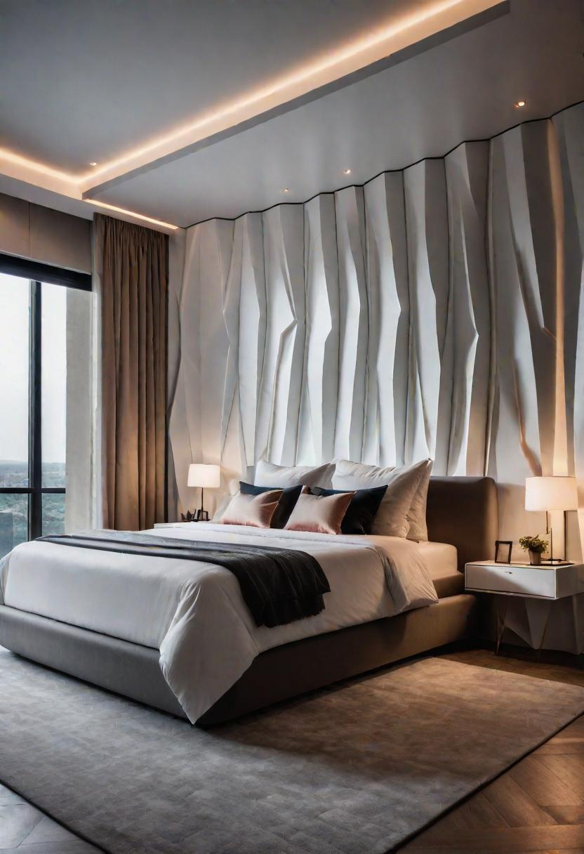 35 Stunning Bedroom Accent Walls for a Cozy Makeover 8 4. Futuristic D Wall Panels-0