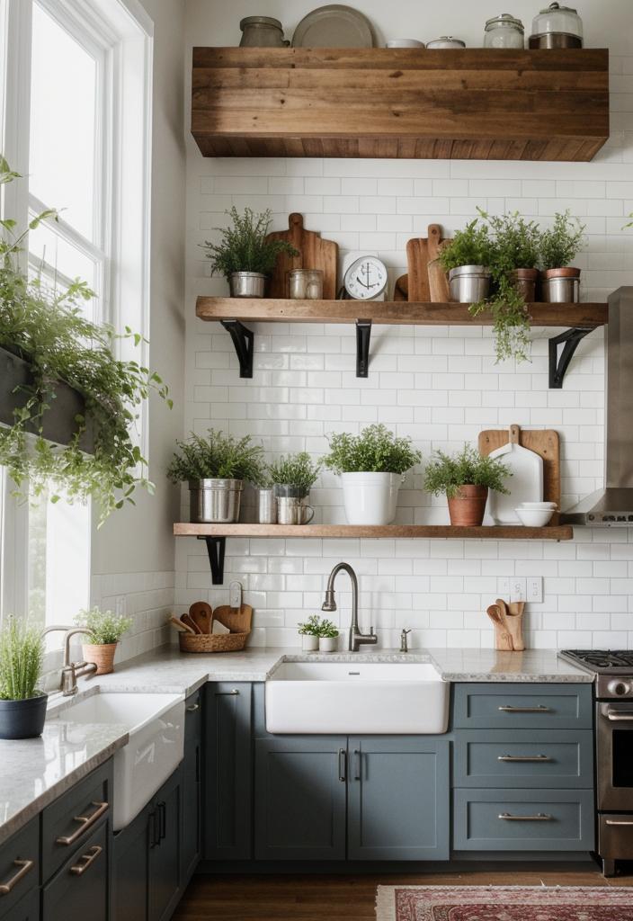 33 Modern Farmhouse Kitchen Ideas: Blending Rustic Charm with Contemporary Design 39 30. Galvanized Metal Home Accents-0