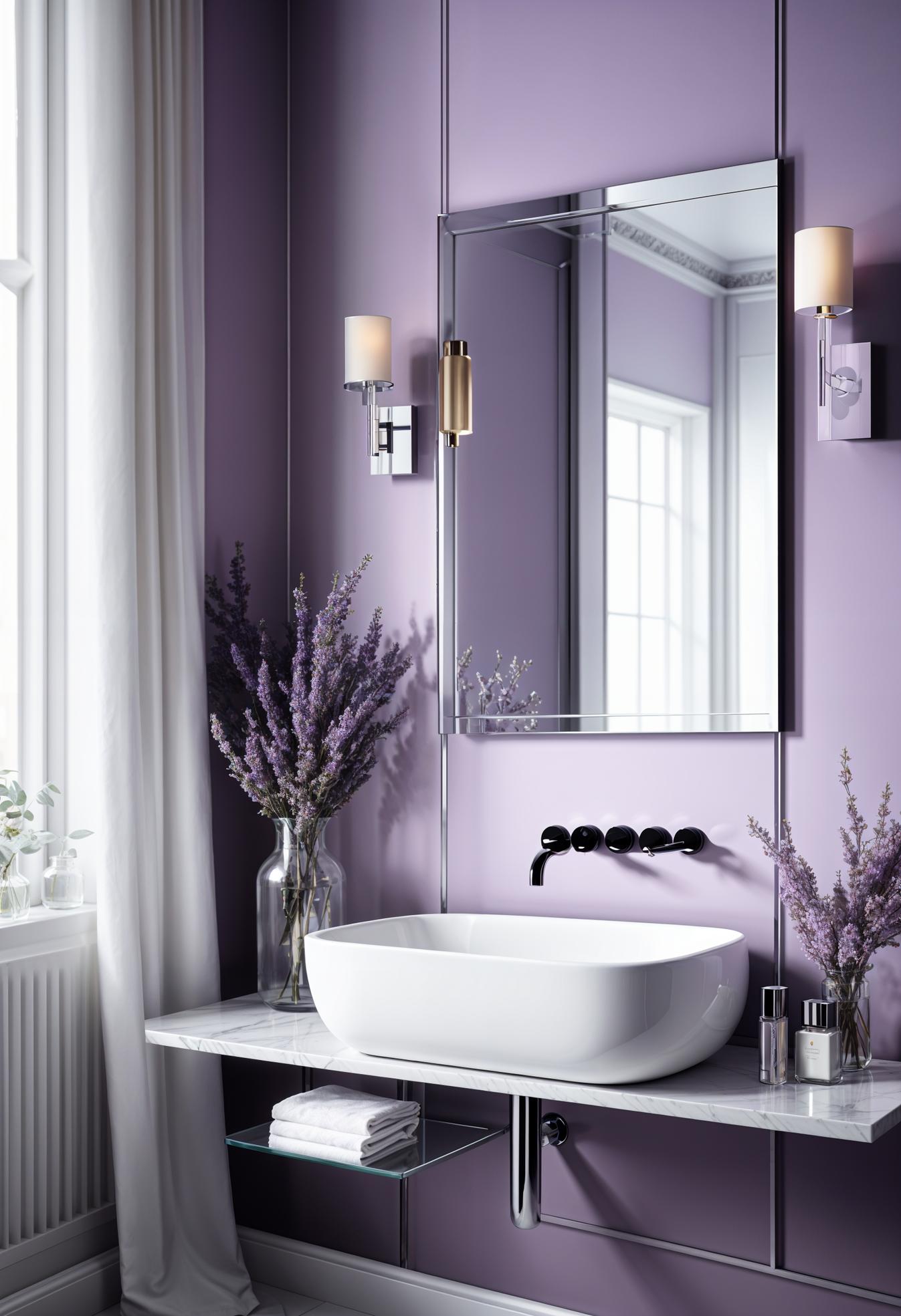 15 trendy bathroom colors for a breathtaking makeover 10 3. Gentle lavender bathroom Inspiration-1
