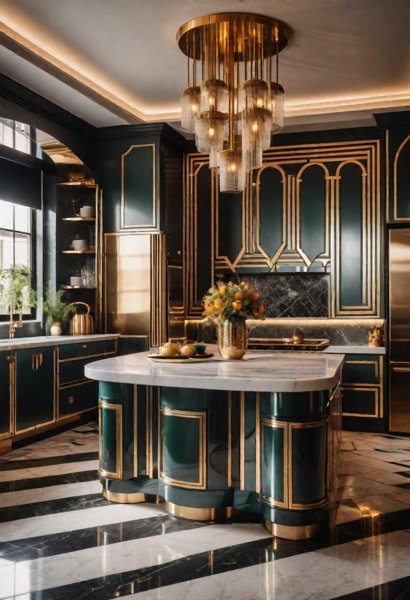 43 Aesthetic Kitchen Ideas to Transform Your Space 35 31. Geometric Art Deco Kitchen Trends-1