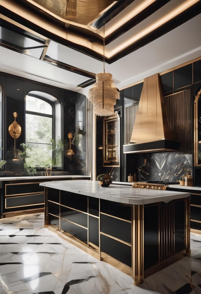 43 Aesthetic Kitchen Ideas to Transform Your Space 36 31. Geometric Art Deco Kitchen Trends-2