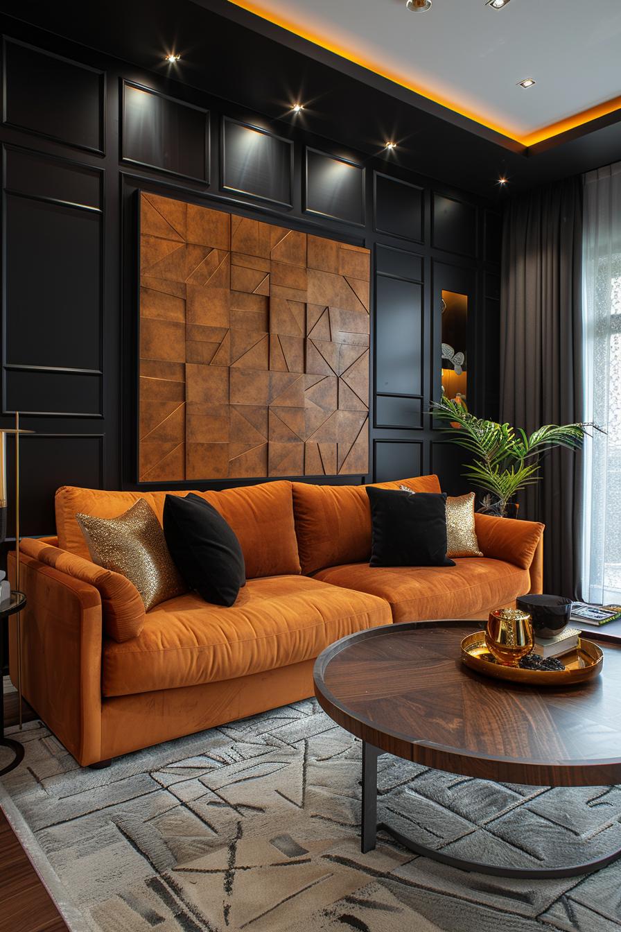 19 unique earthy living room ideas for a cozy makeover 46 14. Geometric elegance in earthy decor