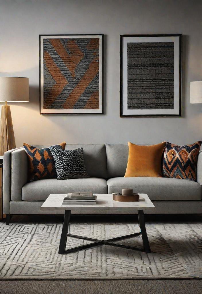 27 schöne Mitte des Jahrhunderts moderne Wohnzimmer 31 26. Geometrisches Kissenstyling-0