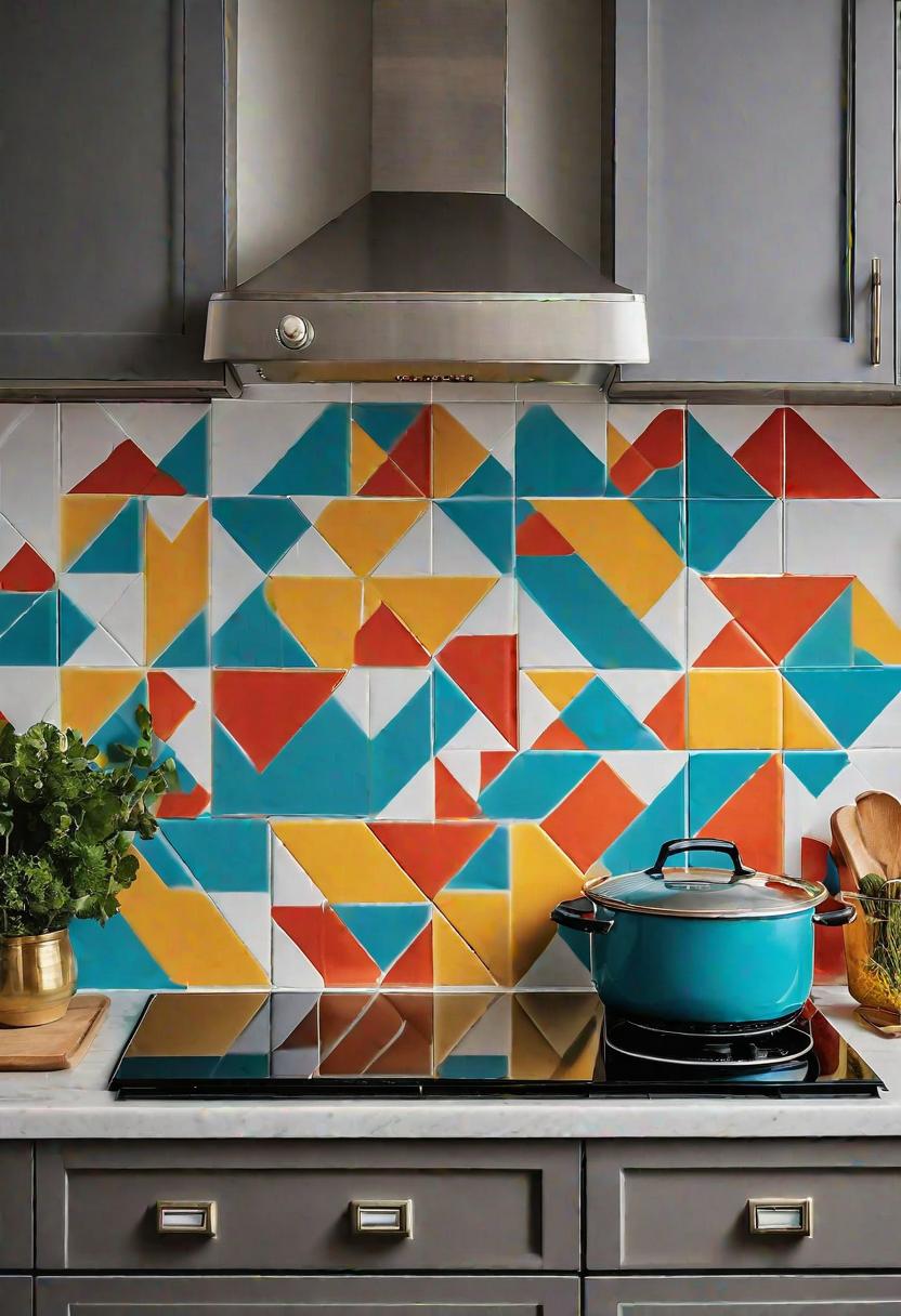 43 Inspiring Kitchen Decor Ideas: Stylish and Functional Accents 12 8. Geometric Tile Backsplash DIY-0