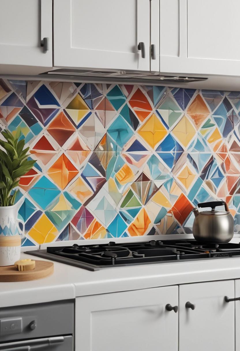 43 Inspiring Kitchen Decor Ideas: Stylish and Functional Accents 13 8. Geometric Tile Backsplash DIY-1