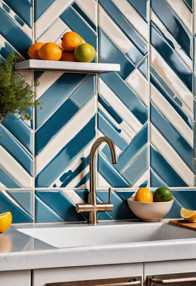 43 Inspiring Kitchen Decor Ideas: Stylish and Functional Accents 14 8. Geometric Tile Backsplash DIY-2