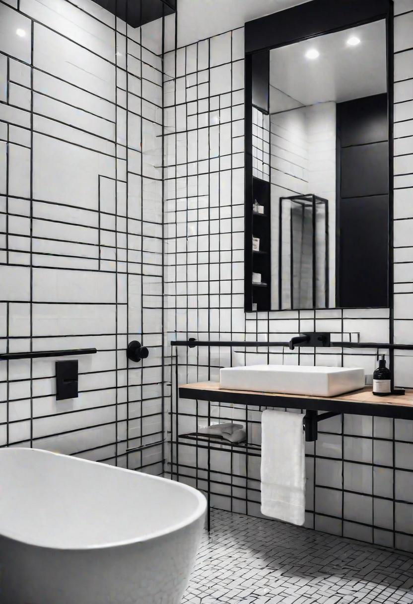 19 breathtaking black and white bathroom designs that inspire you 3 1. Geometric tile pattern in monochrome-0