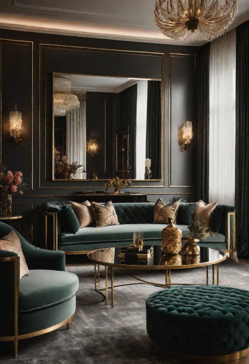 49 Modern Living Room Ideas: Create a Contemporary Haven 47 38. Glamorous Hollywood Regency Living Room-0