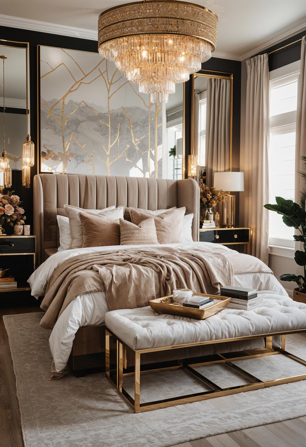 29 wunderschöne neutrale Boho -Schlafzimmer: verträumte und entspannende Räume 28 12. Glamouröser neutraler Boho-Schlafzimmer Retreat-2