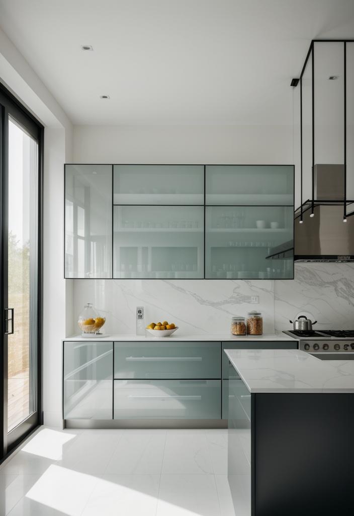 39 Cutting-Edge Modern Kitchen Design Ideas: Contemporary Style 28 21. Glass Front Cabinetry Trend-0