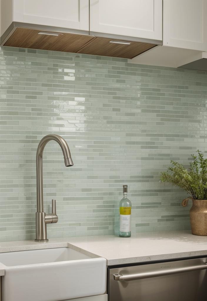 35 Stunning Kitchen Backsplash Ideas: Creative and Eye-Catching Designs 26 17. Glass Tiles: Eco-Friendly Backsplash Ideas-0
