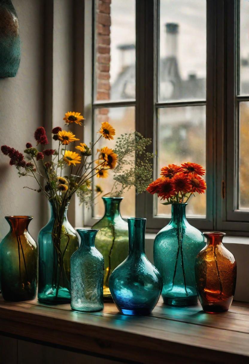 36 Earthy Bedroom Ideas for a Serene Space 45 25. Glass Vase Collection: Sustainable Style-0