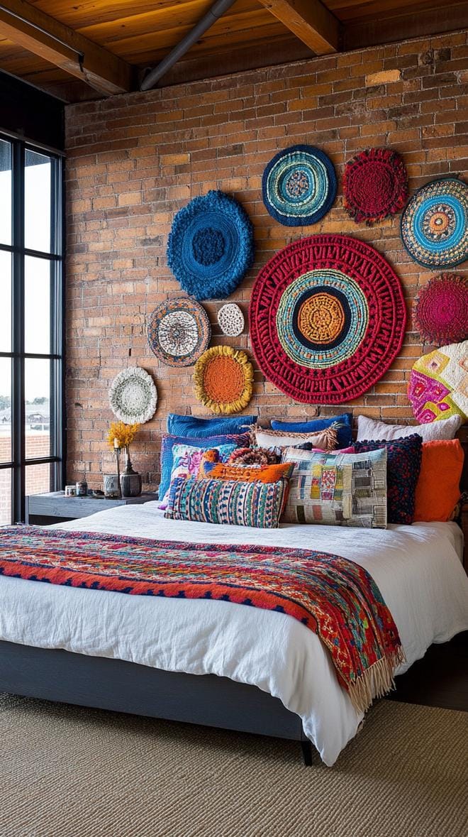 15 unique Boho bedroom -Decor ideas that you have to see 43 15. Global textile wall art Inspiration-0