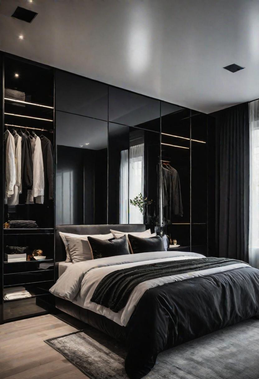 18 brave black bedroom ideas: hug elegance 9 7. Glossy Black Storage Solution