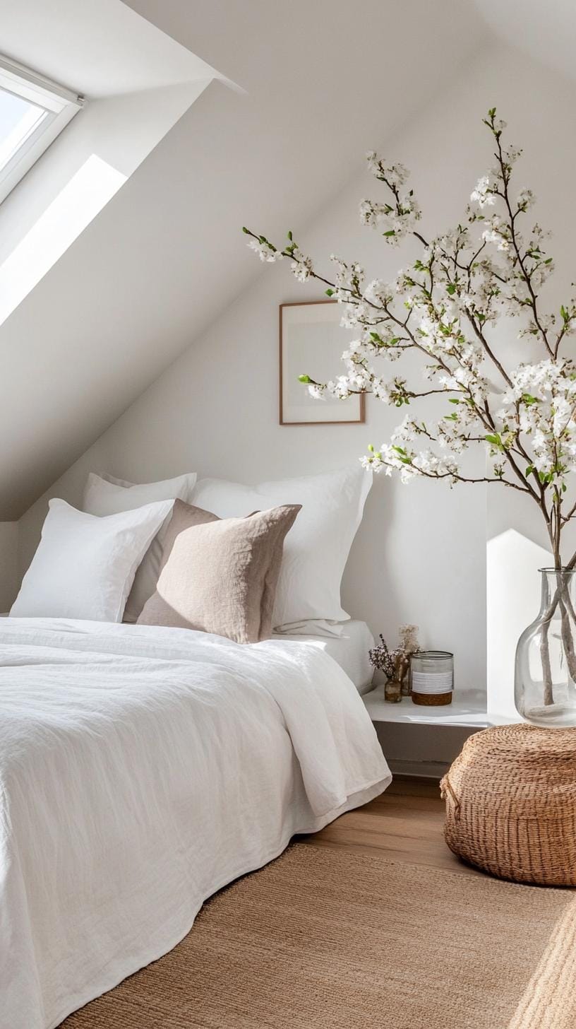 21 sweet attic bedroom ideas that you will love 18 5. Go for a minimalist oasis with clear lines, monochrome tones and functional, built-in furniture-2