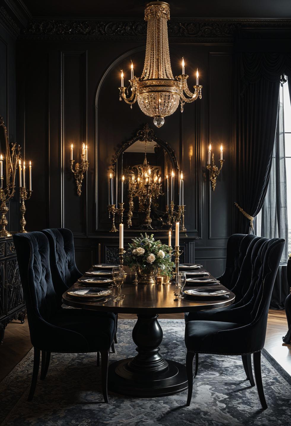 20 chic dining room ideas for copying 19 14. Gothic glam dining inspiration-0
