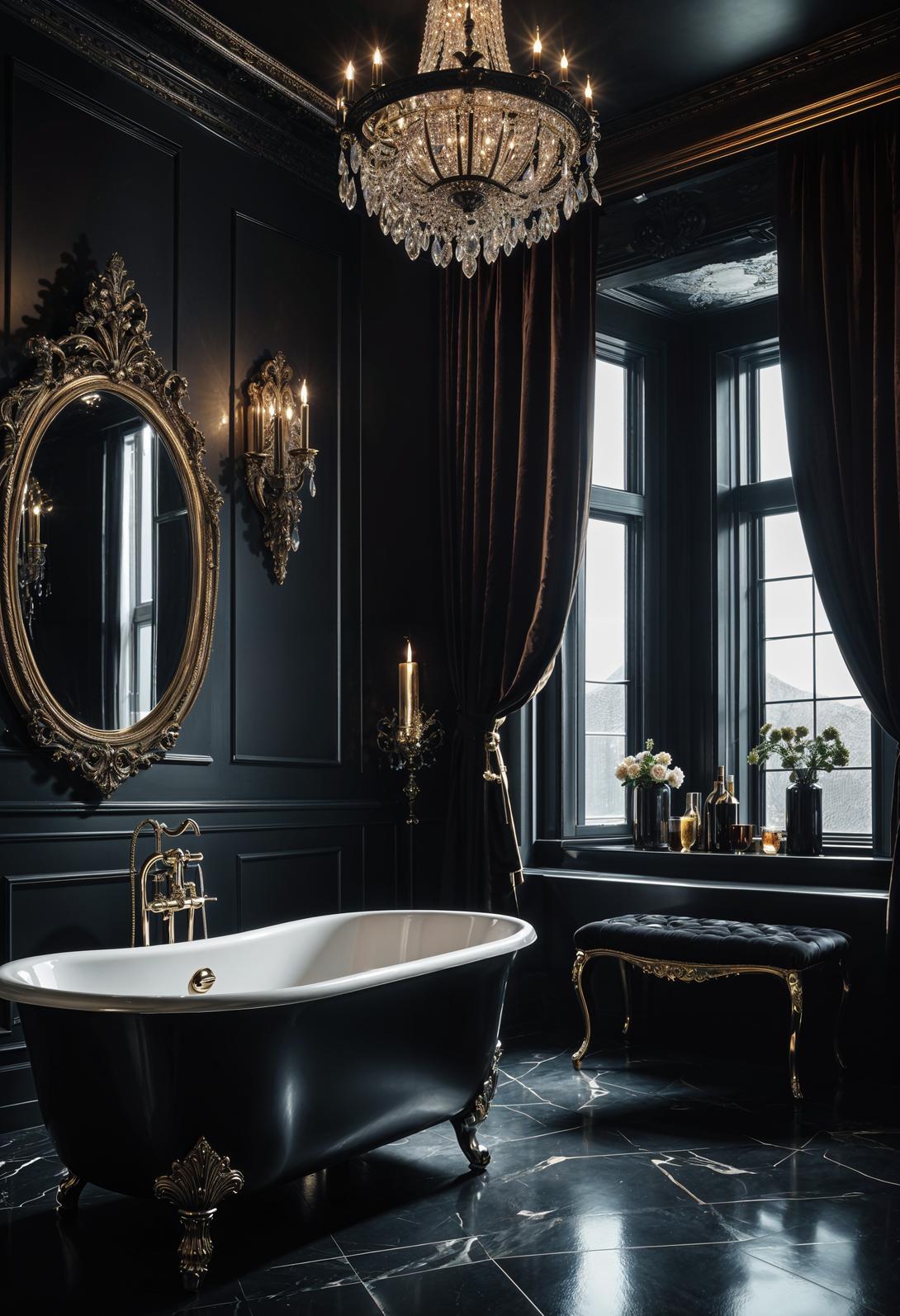 29 Breathtaking Bathroom Decor Ideas to Revamp Your Space 45 18. Gothic Glamour Bathroom Inspiration-1