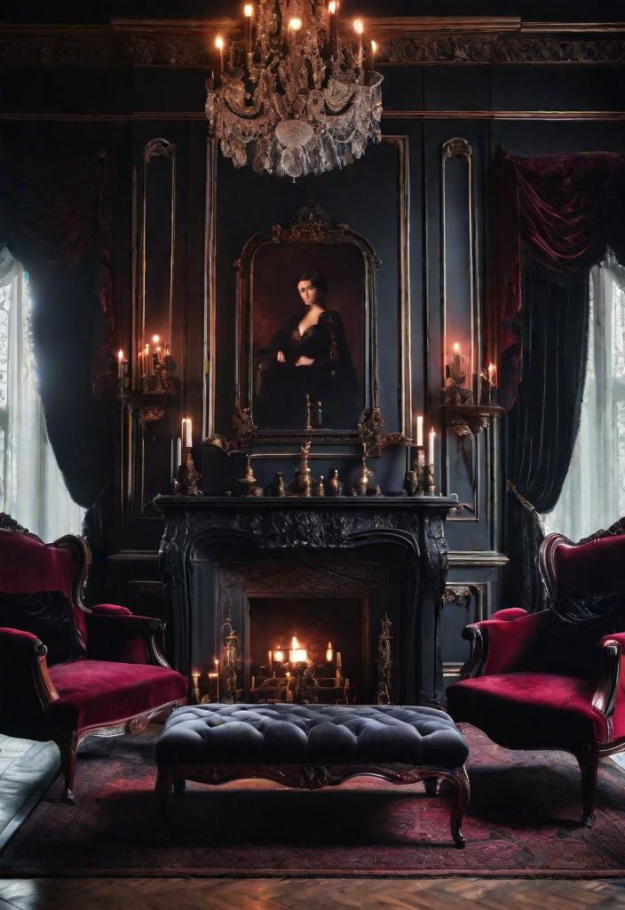27 faszinierende Wohnzimmerdekorationsideen für 2024 16 14. Gothic Wohnzimmer Dekor-0