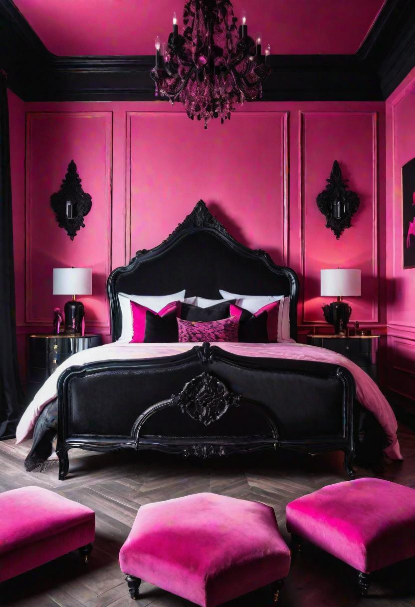 63 Luxurious Pink Bedrooms to Warm Up Your Space 28 26. Gothic Pink Bedroom-0