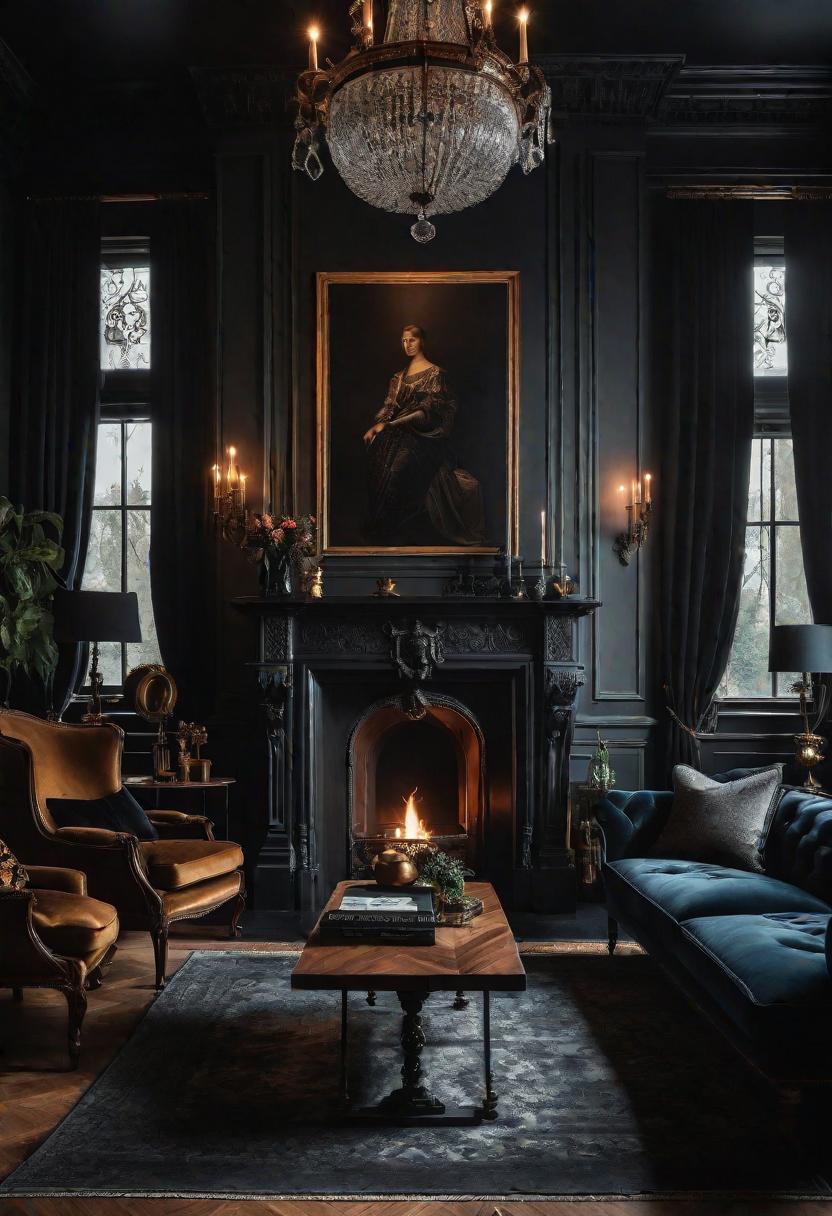 29 Moody Wohnzimmer Ideen: Erstellen Sie eine bezaubernde Atmosphäre 10 8. Gothic Victorian mit modernen Wendungen-0