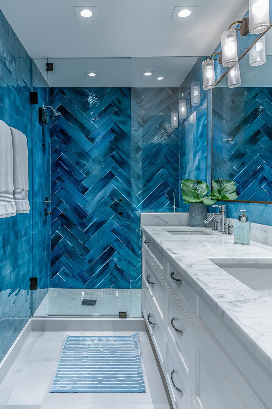 21 Breathtaking bathroom wall decoration ideas to inspire you 18 9. Graduate color for increased walls-2
